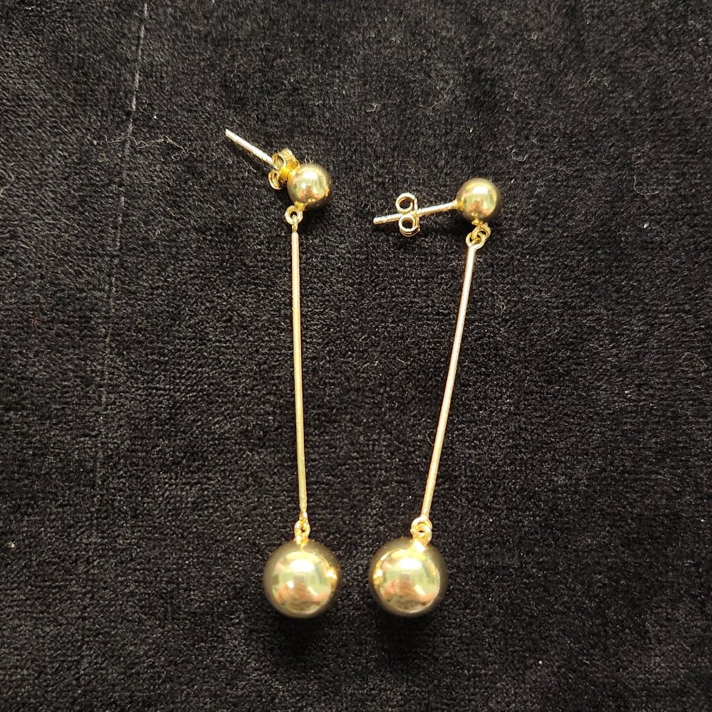 Gold Ball Dangle Earrings